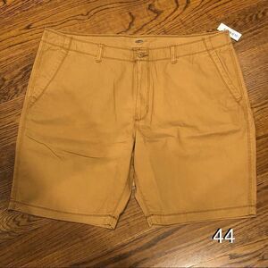 Mens Camel Colored Flat Front Longer Length Chino Shorts Sz 44
